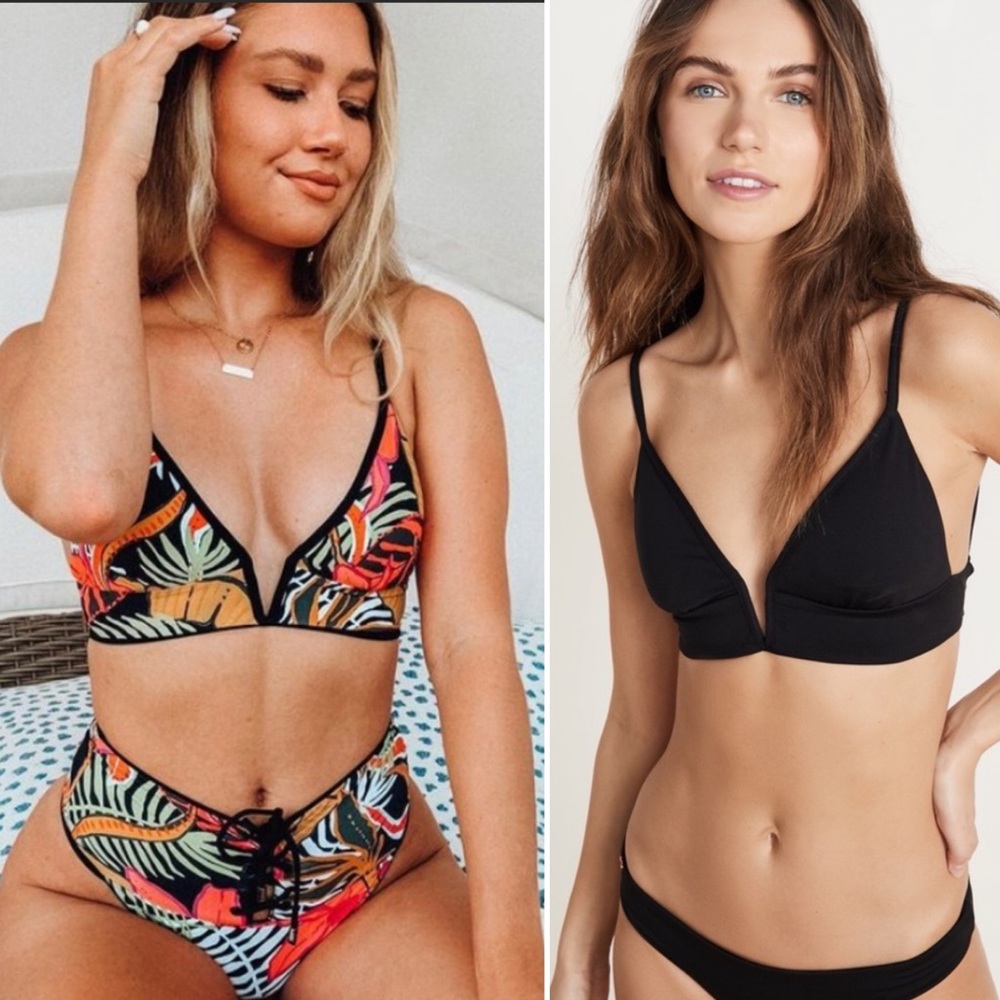Maaji Parade Reversible Triangle Black Bikini Top